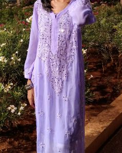 Lavender Embroidered Kurta