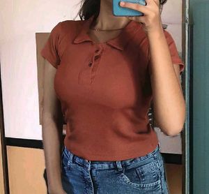 Polo Crop T Shirt