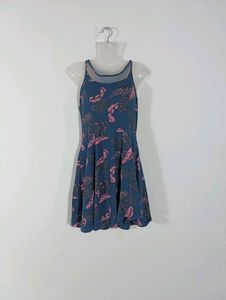 Navy Blue Printed Casual dress (Women)
