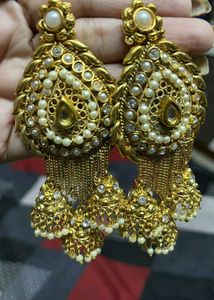 Gold Jhumka Earrings