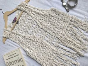 Boho Crochet Fringe Vest