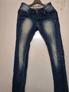 Acid Wash Blue Ray Denim Jeans