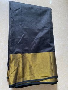 🖤New Unused Elegant Black &amp; Gold Saree🖤