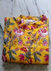 Floral Print Cotton Kurta Set