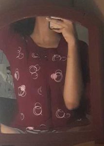 Maroon Print Blouse with Buckle