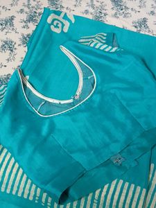Blue Batik Print Saree