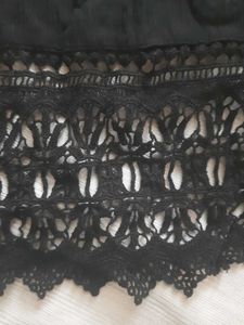 Black Backless Semicrochet Top