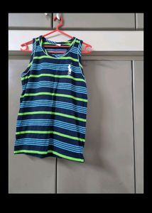 Stripped Sleeveless Tshirt For 8to 9yr Old Boys