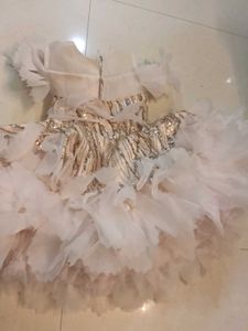 Premium Heavy Designer Frock 🎀 Golden Sequins &amp; F