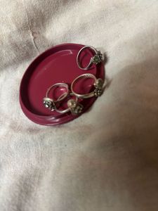 set if 2 pair silver toe rings