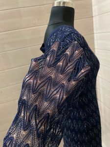 Party Navy Blue Lace Mini Dress