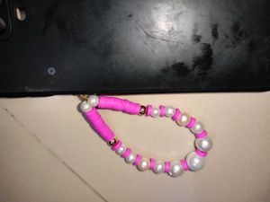 Pink &amp; Pearl Phone Charm