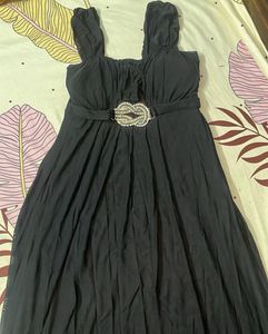 Elegant Black Dress with Rhinestone Detail