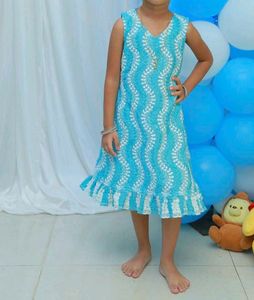 Blue & White Patterned Dress