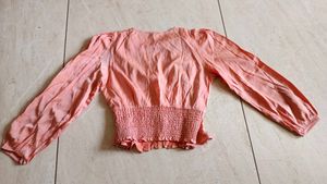 Peach Button-Down Top