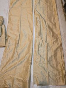 5X9 Set Two Curtains Yellowish Offwhite