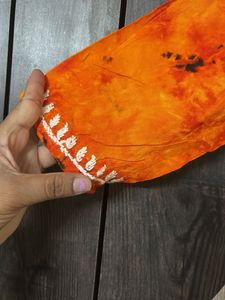 Orange Embroidered Kurta