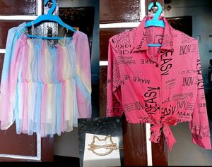 2 Tops And Hair Clip ( Combo)