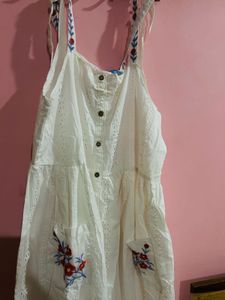 ZUDIO White Dress SCHIFFILI PRINT