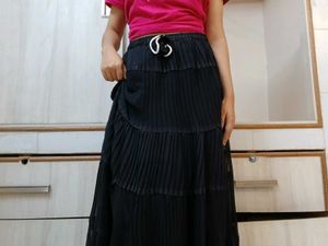 Tiered Black Maxi Skirt