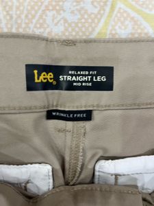 Straight Fit Mid Rise Wrinkle Free Pants