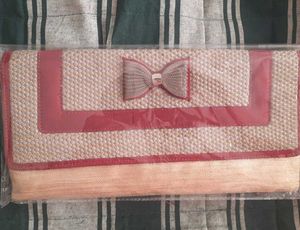 Red And Golden Clutch with Bow