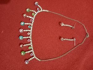 Multicolour Necklace With Earrings