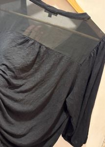 Black Button-Down Top