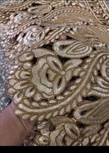 Gold Embroidered Fabric Lace