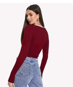 Burgundy Long Sleeve Top