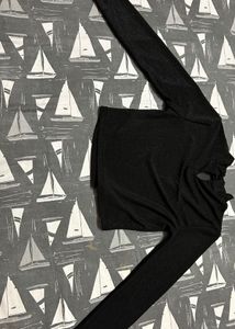 Sparkly Black Mock Neck Top