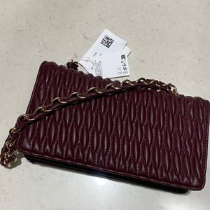 H&amp;M Burgundy Quilted Bag