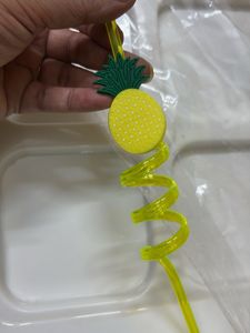 3 Plastic Fruit Theme Reusable Straws
