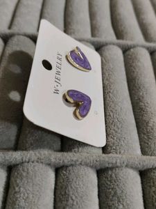 Purple Heart Stud Earrings