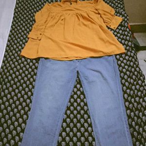 Cute Balloon Top &amp; Jeans Bundle