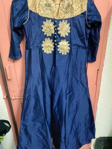Elegant Blue &amp; Gold Kurta