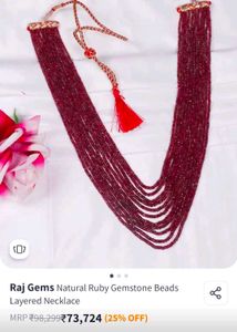 REAL RUBY NECKLACE WITH STONE REPORT/ CERTIFICATE