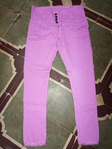 High Waist Pink Jeans