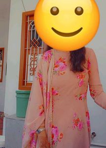 Floral Print Anarkali Kurta with Dupatta