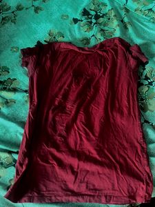 Red Patterned Midi Skirt