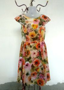 Dreamy Floral Knee Length Dress