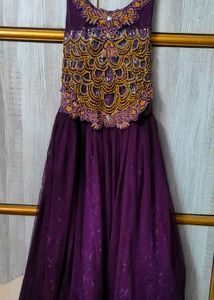 Violet Sleeveless Long Frock