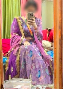 Lavendar Designer Organza Festive Lehanga