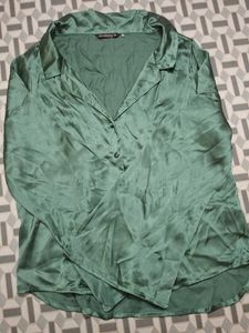 Dressberry Green Satin Shirt