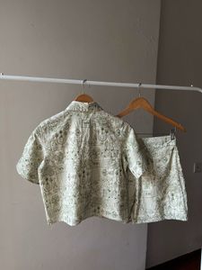ECRU GOLD EMBROIDERED COTTON CORD SETS