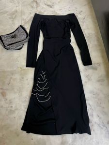 Rhinstone Dress In Black🖤