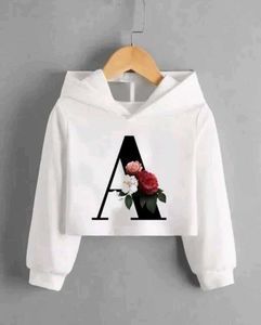 White Cropped Hoodie