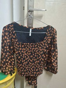 Floral Smocked Crop Top
