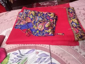 Red &amp; Blue Saree