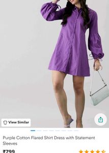 Purple Button-Down Dress
